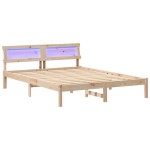 vidaXL Cadru de pat cu headboard Maro 140 x 200 cm Lemn masiv de pin vidaXL Cadru de pat cu headboard Maro 140 x 200 cm Lemn masiv de pin