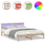vidaXL Cadru de pat cu headboard Maro 140 x 200 cm Lemn masiv de pin vidaXL Cadru de pat cu headboard Maro 140 x 200 cm Lemn masiv de pin