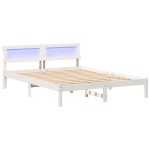 vidaXL Cadru de pat Alb 140 x 200 cm Lemn de brad solid