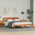 vidaXL Cadru de pat Maro ceruit 140 x 200 cm Lemn masiv de pin vidaXL Cadru de pat Maro ceruit 140 x 200 cm Lemn masiv de pin