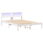 vidaXL Cadru de pat Alb 120 x 200 cm Lemn de brad solid