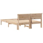 vidaXL Cadru de pat cu headboard Maro 140 x 190 cm Lemn masiv de pin vidaXL Cadru de pat cu headboard Maro 140 x 190 cm Lemn masiv de pin