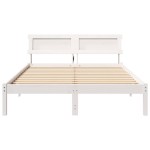 vidaXL Cadru de pat Alb 140 x 190 cm Lemn de brad solid