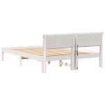 vidaXL Cadru de pat Alb 120 x 190 cm Lemn de brad