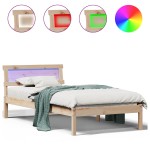 vidaXL Cadru de pat cu headboard Maro 100 x 200 cm Lemn masiv de pin vidaXL Cadru de pat cu headboard Maro 100 x 200 cm Lemn masiv de pin