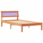 vidaXL Cadru de pat Maro ceruit 90 x 200 cm Lemn masiv de pin vidaXL Cadru de pat Maro ceruit 90 x 200 cm Lemn masiv de pin