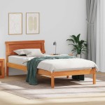 vidaXL Cadru de pat Maro ceruit 90 x 200 cm Lemn masiv de pin vidaXL Cadru de pat Maro ceruit 90 x 200 cm Lemn masiv de pin