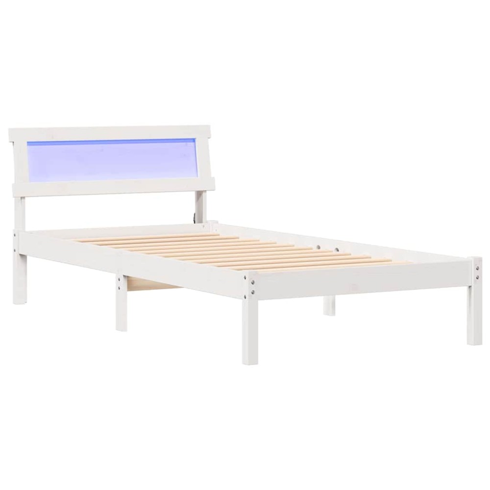 vidaXL Cadru de pat Alb 80 x 200 cm Lemn de brad