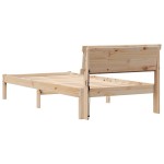 vidaXL Cadru de pat cu headboard Maro 75 x 190 cm Lemn masiv de pin