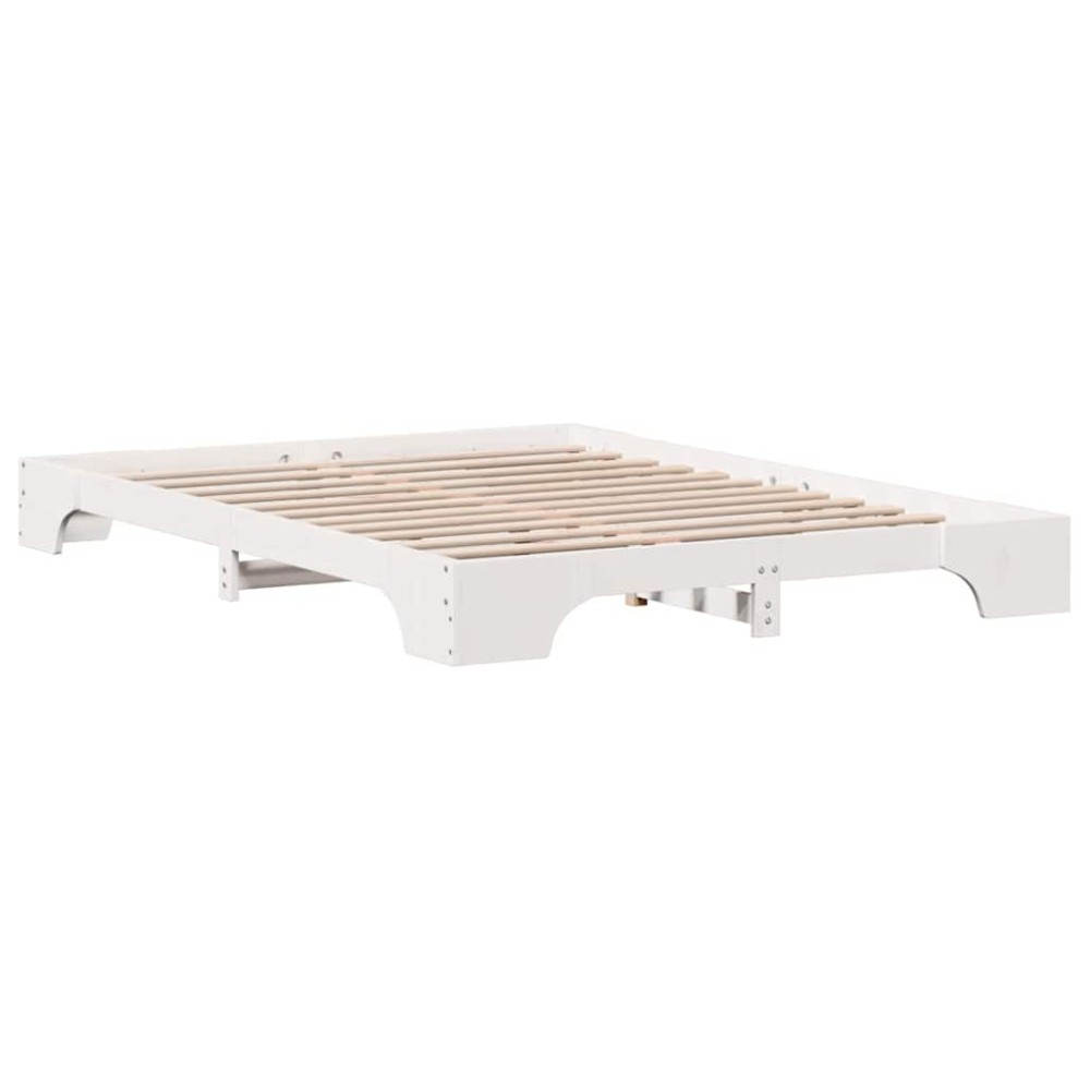 vidaXL Rama de pat Alb 160x200 cm din lemn de pin