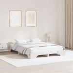vidaXL Cadru de pat Alb 207 x 167 x 17 cm Lemn masiv de pin vidaXL Cadru de pat Alb 207 x 167 x 17 cm Lemn masiv de pin