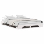 vidaXL Cadru de Pat Alb 150x200 cm din Lemn Masiv de Pin de la