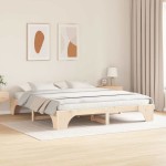 vidaXL Cadru de pat Lemn de pin masiv 207 x 207 x 30 cm vidaXL Cadru de pat Lemn de pin masiv 207 x 207 x 30 cm