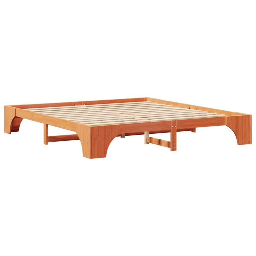 vidaXL Cadru de pat Maro ceruit 207 x 207 x 30 cm Lemn masiv de pin