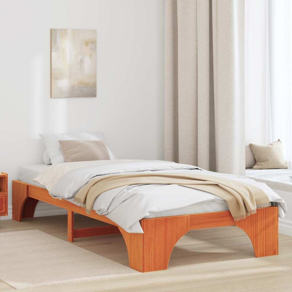 vidaXL Cadru de pat Maro ceruit 80 x 200 cm Lemn masiv de pin