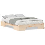 vidaXL Cadru de pat de podea cu depozitare Maro Lemn masiv de pin vidaXL Cadru de pat de podea cu depozitare Maro Lemn masiv de pin