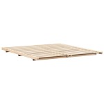 vidaXL Cadru de pat de podea Maro 200 x 200 cm Lemn masiv de pin vidaXL Cadru de pat de podea Maro 200 x 200 cm Lemn masiv de pin