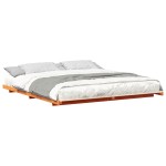 vidaXL Cadru de pat de podea Maro ceruit 200 x 200 cm vidaXL Cadru de pat de podea Maro ceruit 200 x 200 cm