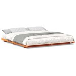 vidaXL Cadru de pat de podea Maro ceruit 200 x 200 cm vidaXL Cadru de pat de podea Maro ceruit 200 x 200 cm