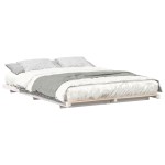 vidaXL Cadru de pat de podea Alb 160 x 200 cm Lemn masiv de pin vidaXL Cadru de pat de podea Alb 160 x 200 cm Lemn masiv de pin