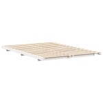 vidaXL Cadru de pat de podea Alb 150 x 200 cm Lemn masiv de pin vidaXL Cadru de pat de podea Alb 150 x 200 cm Lemn masiv de pin
