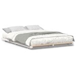 vidaXL Cadru de pat de podea Alb 150 x 200 cm Lemn masiv de pin vidaXL Cadru de pat de podea Alb 150 x 200 cm Lemn masiv de pin
