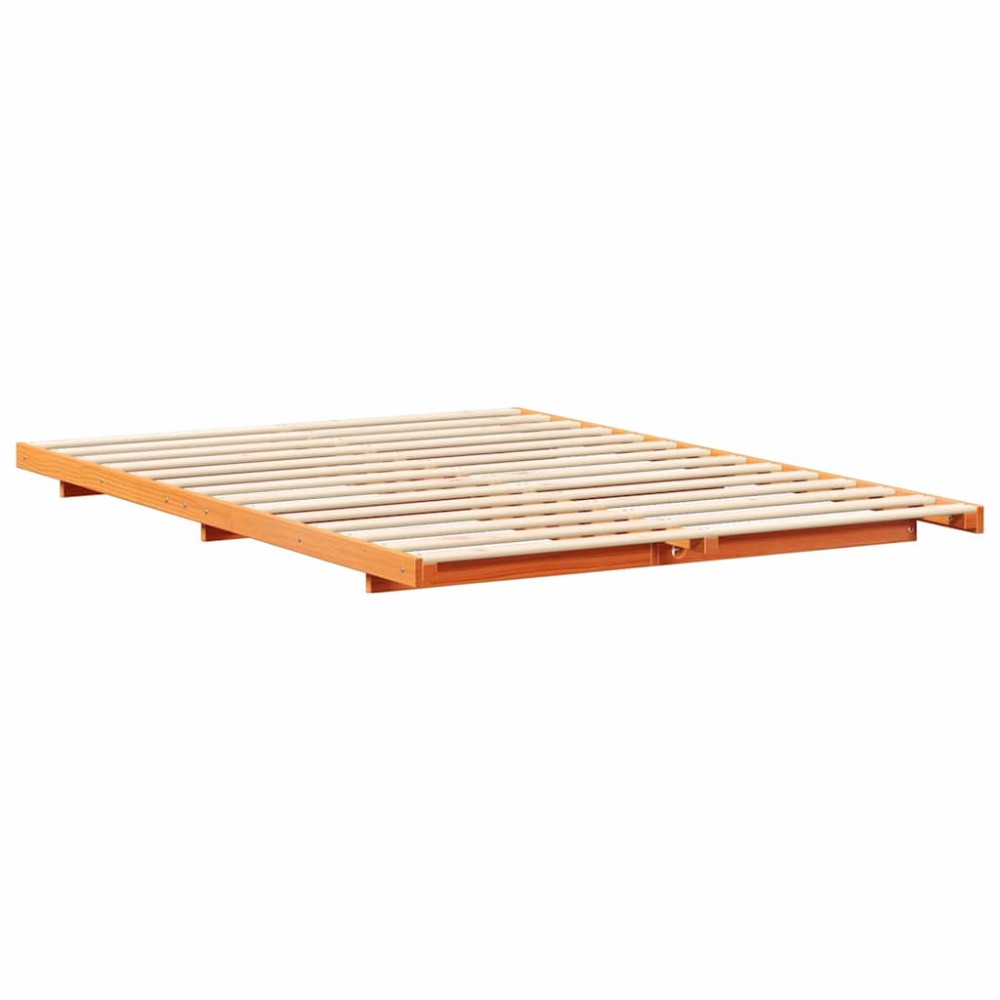 vidaXL Cadru de pat de podea Maro ceruit 150 x 200 cm