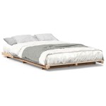 vidaXL Cadru de pat de podea Maro 140 x 190 cm Lemn masiv de pin vidaXL Cadru de pat de podea Maro 140 x 190 cm Lemn masiv de pin