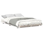 vidaXL Cadru de pat de podea Alb 140 x 190 cm Lemn masiv de pin vidaXL Cadru de pat de podea Alb 140 x 190 cm Lemn masiv de pin