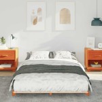 vidaXL Cadru de pat de podea Maro ceruit 140 x 190 cm vidaXL Cadru de pat de podea Maro ceruit 140 x 190 cm