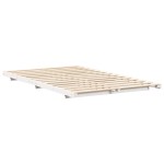 vidaXL Cadru de pat de podea Alb 135 x 190 cm Lemn masiv de pin vidaXL Cadru de pat de podea Alb 135 x 190 cm Lemn masiv de pin