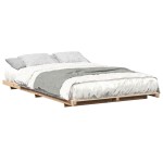 vidaXL Cadru de pat de podea Maro 120 x190 cm Lemn masiv de pin vidaXL Cadru de pat de podea Maro 120 x190 cm Lemn masiv de pin
