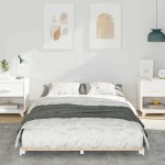 vidaXL Cadru de pat de podea Alb 120 x190 cm Lemn masiv de pin vidaXL Cadru de pat de podea Alb 120 x190 cm Lemn masiv de pin