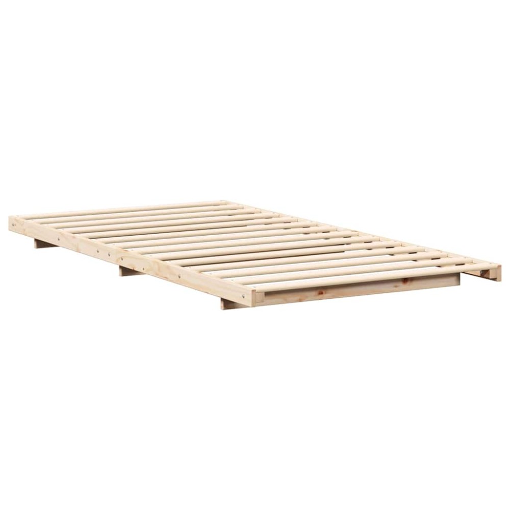 vidaXL Cadru de pat de podea Maro 75 x 190 cm Lemn masiv de pin