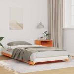 vidaXL Cadru de pat de podea Maro ceruit 75 x 190 cm Lemn masiv de pin vidaXL Cadru de pat de podea Maro ceruit 75 x 190 cm Lemn masiv de pin