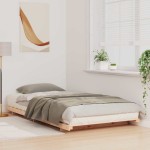 vidaXL Cadru de pat de podea Maro 90 x 210 cm Lemn masiv de pin vidaXL Cadru de pat de podea Maro 90 x 210 cm Lemn masiv de pin