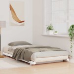 vidaXL Cadru de pat de podea Alb 100 x 210 cm Lemn masiv de pin vidaXL Cadru de pat de podea Alb 100 x 210 cm Lemn masiv de pin