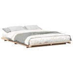 vidaXL Cadru de pat de podea Maro 140 x 210 cm Lemn masiv de pin vidaXL Cadru de pat de podea Maro 140 x 210 cm Lemn masiv de pin