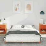 vidaXL Cadru de pat de podea Maro ceruit 160 x 210 cm vidaXL Cadru de pat de podea Maro ceruit 160 x 210 cm