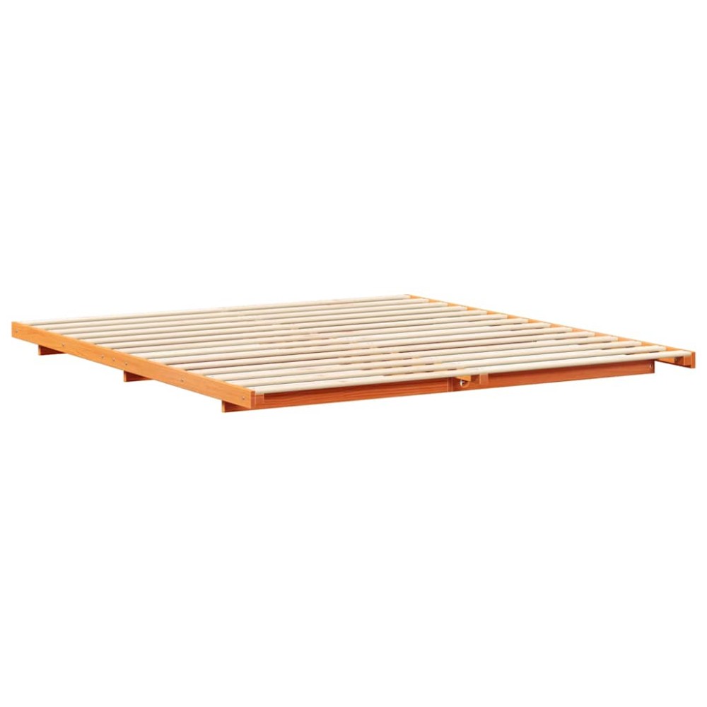 vidaXL Cadru de pat de podea Maro ceruit 180 x 210 cm