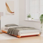 vidaXL Cadru de pat de podea Maro ceruit 80 x 220 cm Lemn masiv de pin vidaXL Cadru de pat de podea Maro ceruit 80 x 220 cm Lemn masiv de pin