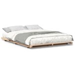 vidaXL Cadru de pat de podea Maro 140 x 220 cm Lemn masiv de pin vidaXL Cadru de pat de podea Maro 140 x 220 cm Lemn masiv de pin