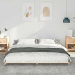 vidaXL Cadru de pat de podea Maro 180 x 220 cm Lemn masiv de pin vidaXL Cadru de pat de podea Maro 180 x 220 cm Lemn masiv de pin