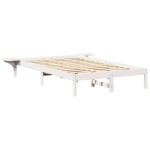 vidaXL Cadru de pat Alb 120 x 200 cm Lemn de pin masiv