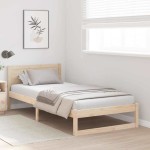 vidaXL Cadru de pat cu headboard Maro 90 x 200 cm Lemn masiv de pin