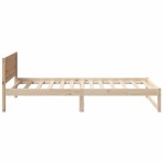 vidaXL Cadru de pat cu headboard Maro 90 x 200 cm Lemn masiv de pin