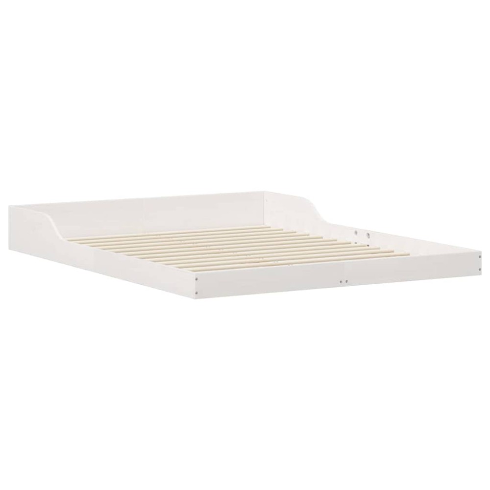 vidaXL Cadru de pat Alb 140 x 200 cm Lemn masiv de pin