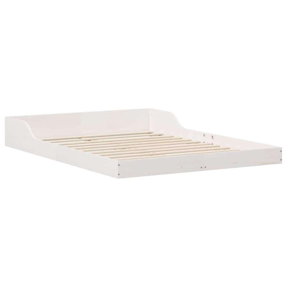 vidaXL Cadru de pat Alb 120 x 200 cm Lemn masiv de pin