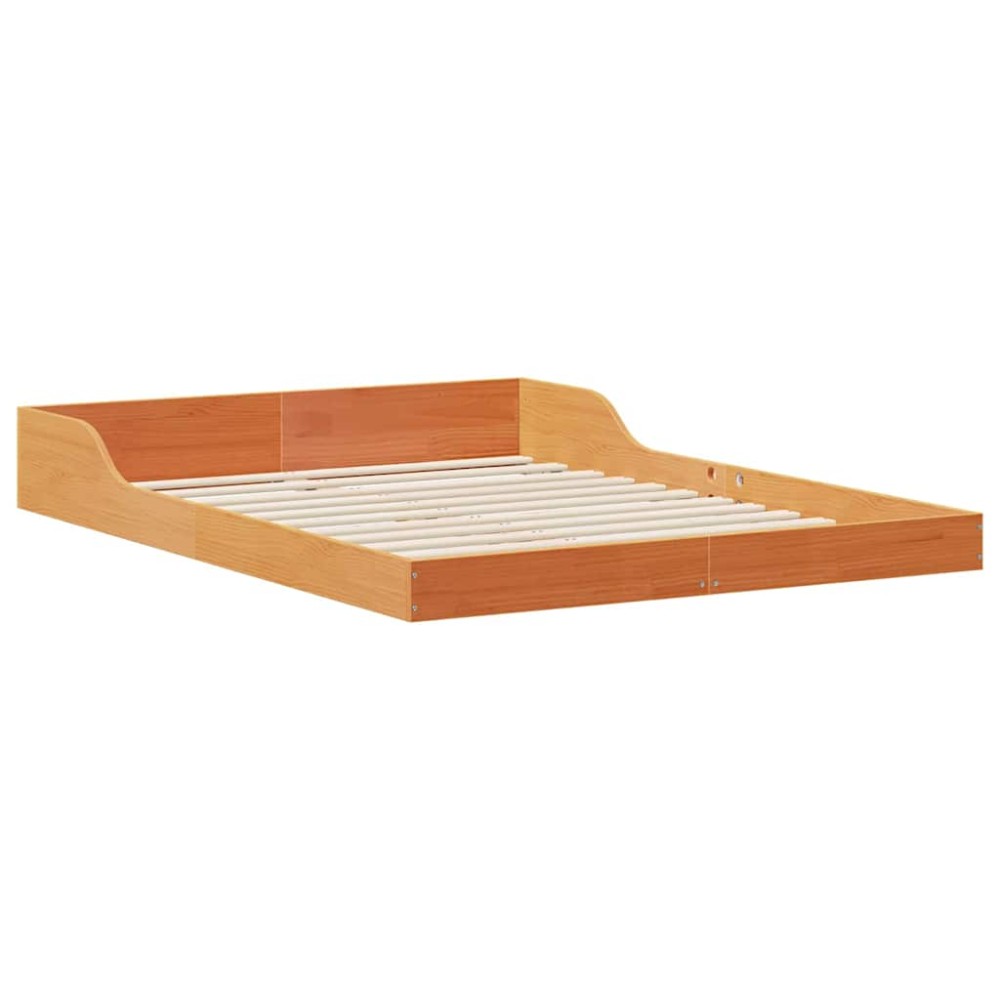 vidaXL Cadru de pat Maro ceruit 120 x 200 cm Lemn masiv de pin