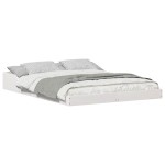 vidaXL Cadru de pat Alb 140 x 190 cm Lemn de pin masiv